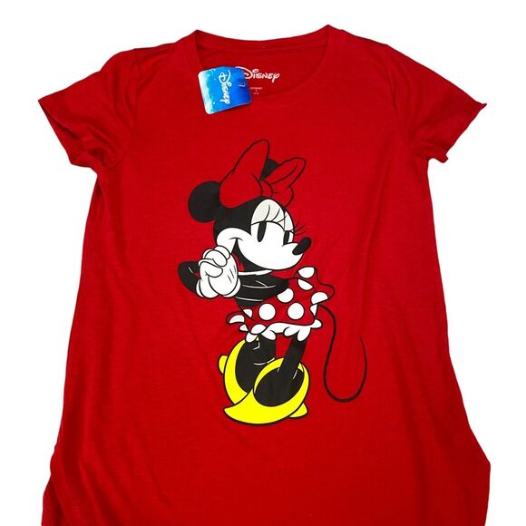 Disney T-Shirt Top Womens Small Red Minnie Mouse Graphic Short Sleeve Round Neck - Picture 5 of 8